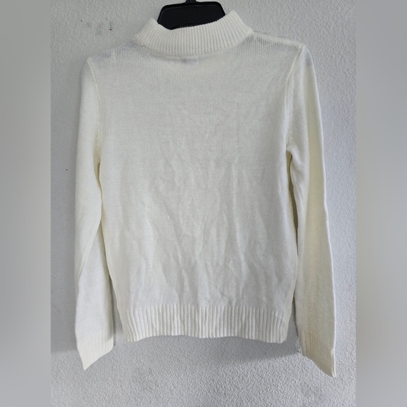 $54 Juicy Couture Turtle Neck Sweater Womens  Sz S Ivory Sequins Pull Over - Picture 12 of 14